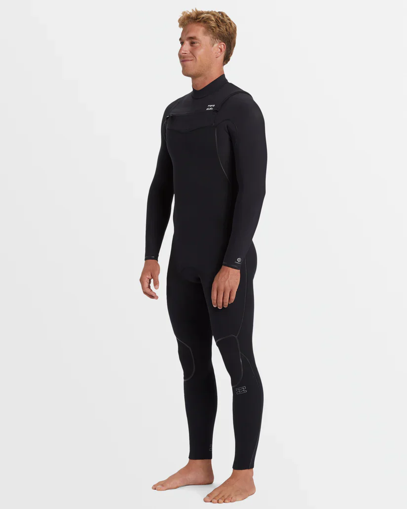 Billabong Mens 3/2mm Furnace Natural Chest Zip Steamer Wetsuit - Black - Image 4